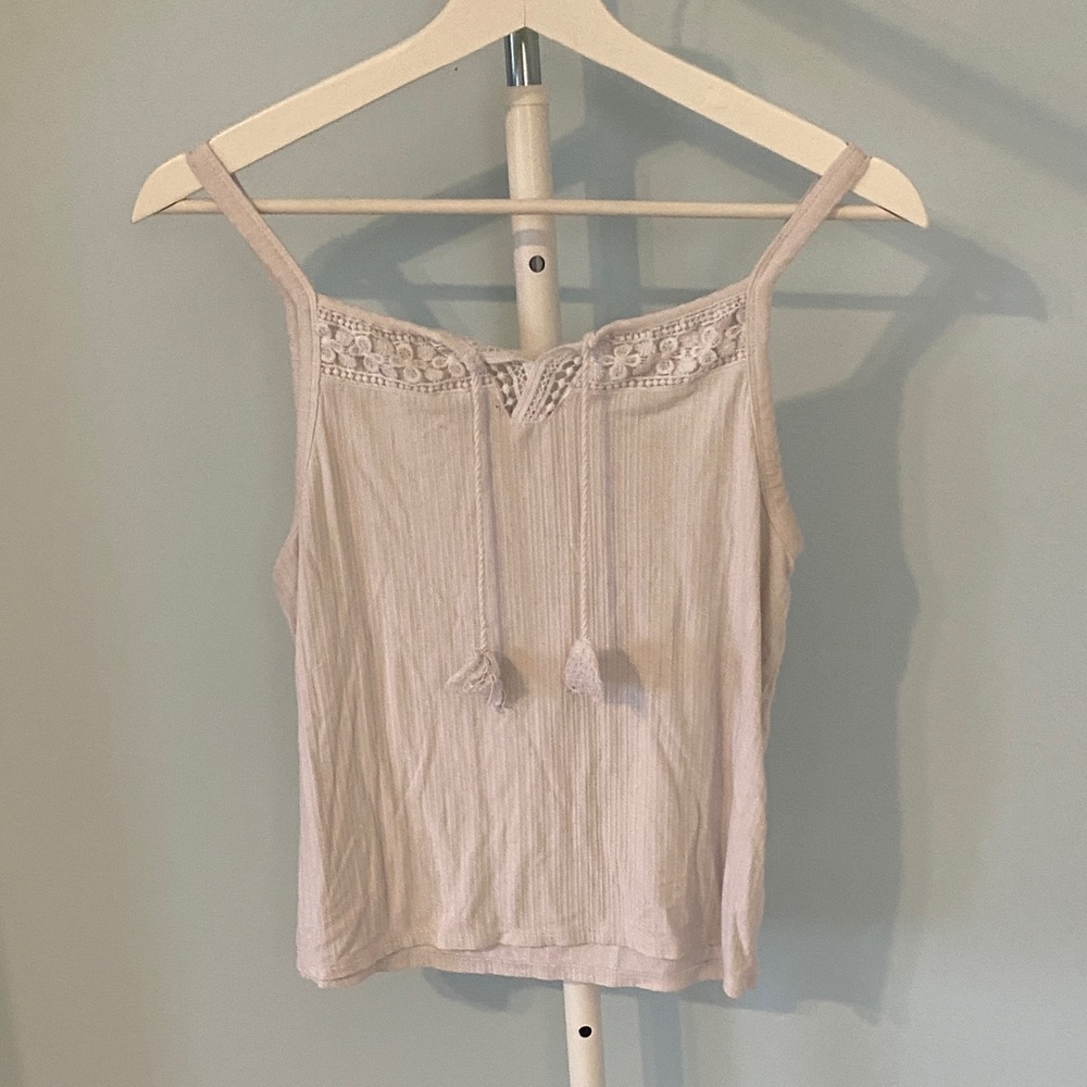 Elegant Lace Trimmed White Tank Top